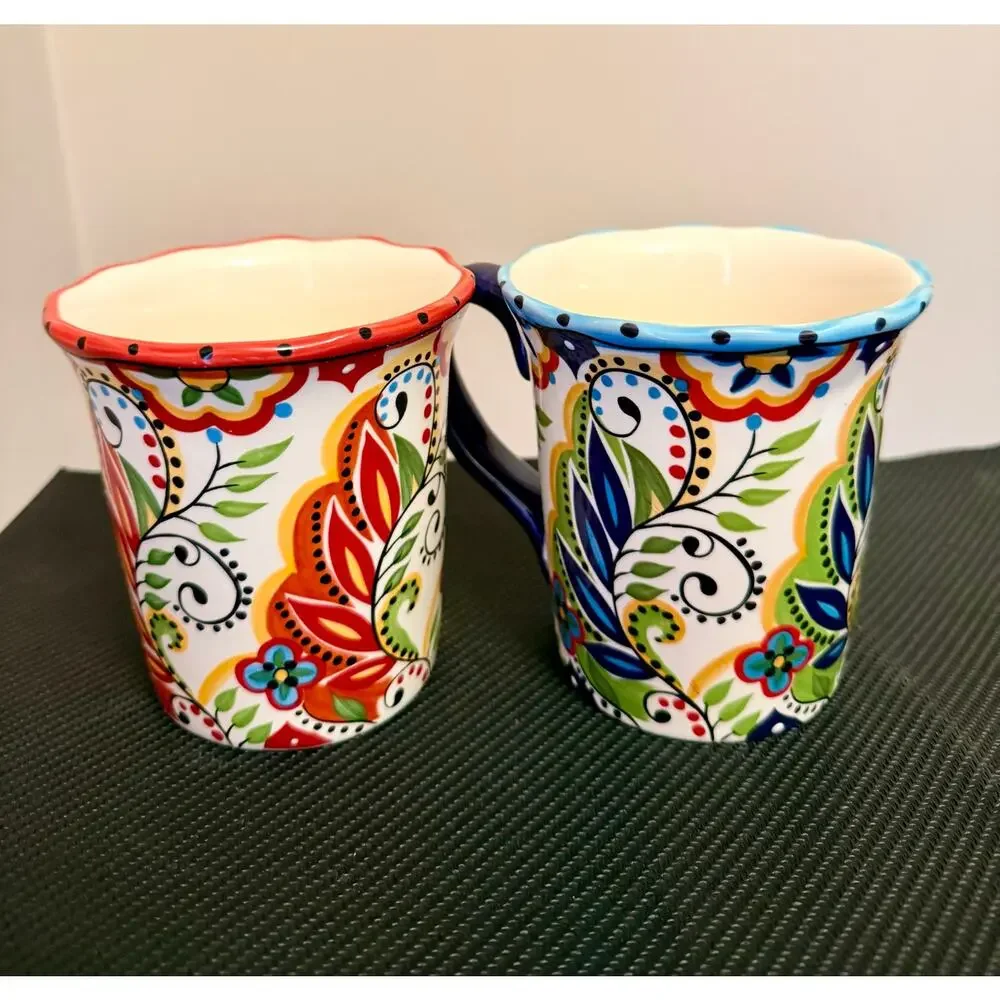Two Tabletops Unlimited’s Bocca España handcrafted earthenware mugs.